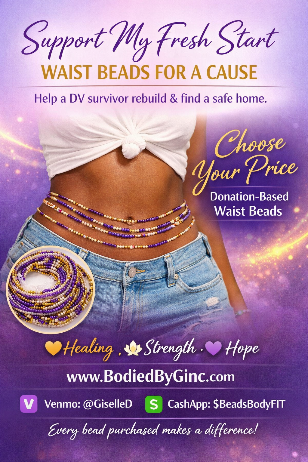 Fresh Start Waist Beads | Pay What You Can - BodiedByG Inc